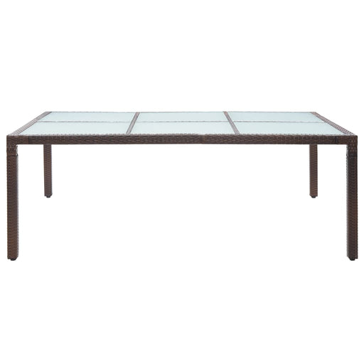 Outdoor Dining Table Brown 200x150x74 cm Poly Rattan.