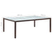 Outdoor Dining Table Brown 200x150x74 cm Poly Rattan.