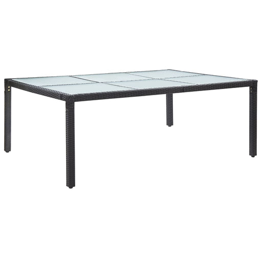 Outdoor Dining Table Black 200x150x74 cm Poly Rattan.