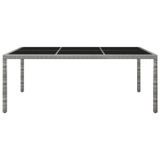 Outdoor Dining Table Grey 200x150x74 cm Poly Rattan.
