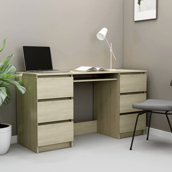 Writing Desk Sonoma Oak 140x50x77 cm Engineered Wood.
