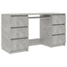 Writing Desk Concrete Grey 140x50x77 cm Engineered Wood.