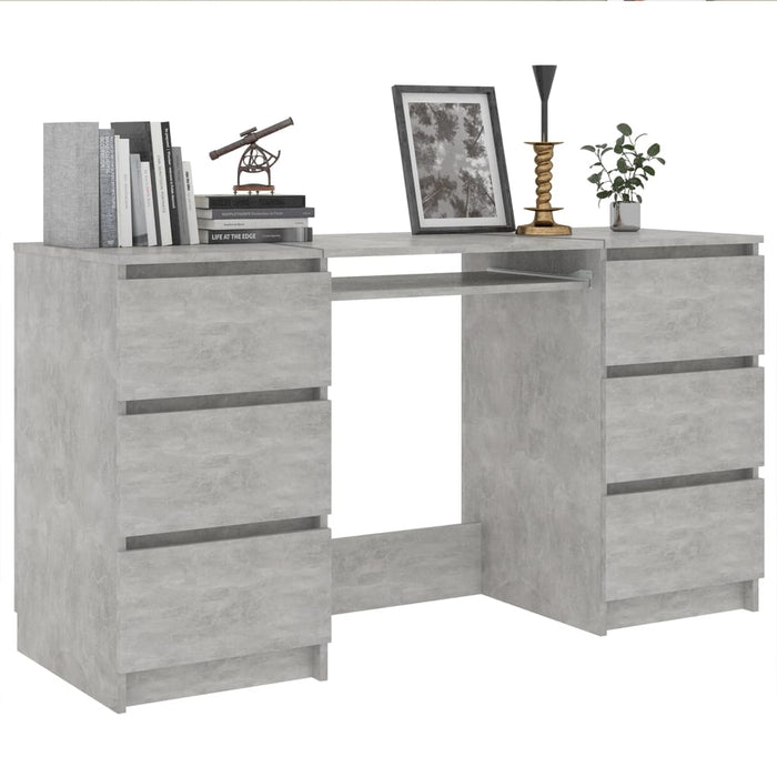 Writing Desk Concrete Grey 140x50x77 cm Engineered Wood.