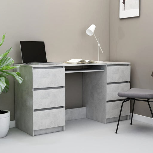 Writing Desk Concrete Grey 140x50x77 cm Engineered Wood.