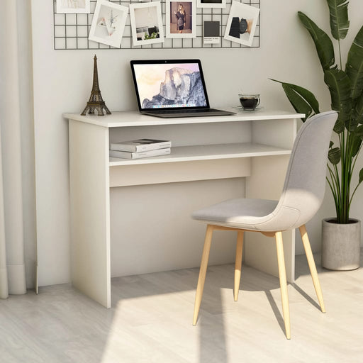 Desk White 90x50x74 cm Engineered Wood.