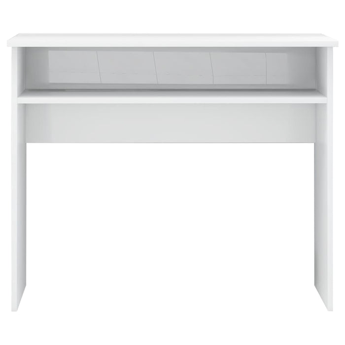 Desk High Gloss White 90x50x74 cm Engineered Wood.