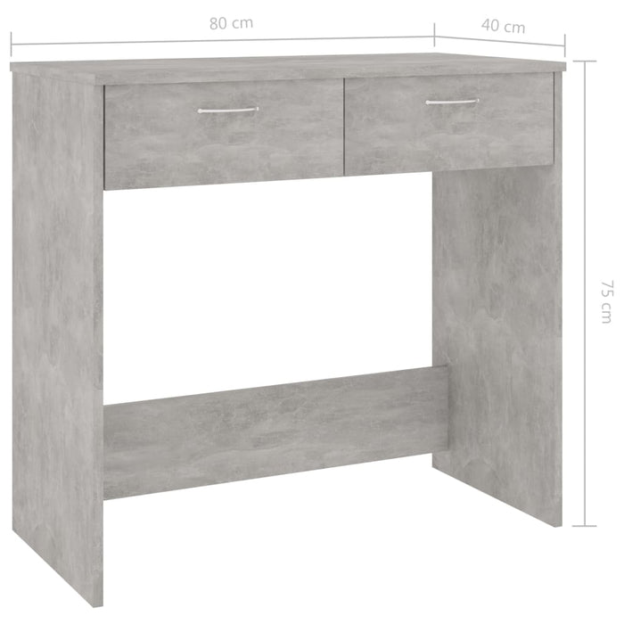 Desk Concrete Grey 80x40x75 cm Engineered Wood.