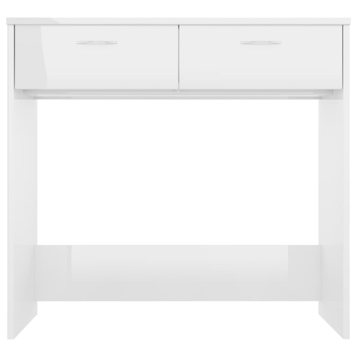Desk High Gloss White Engineered Wood 80 cm