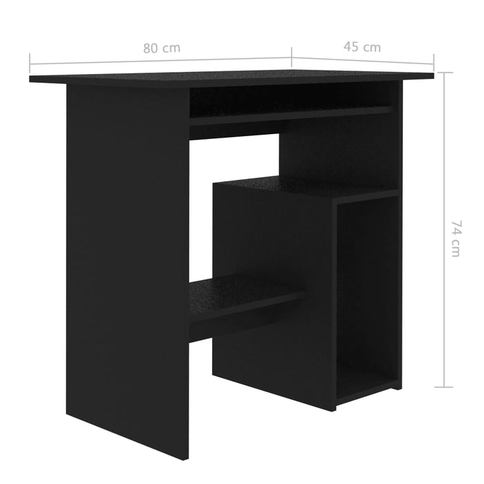 Desk Black 80x45x74 cm Engineered Wood.