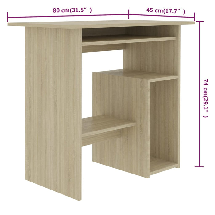 Desk Sonoma Oak 80x45x74 cm Engineered Wood.