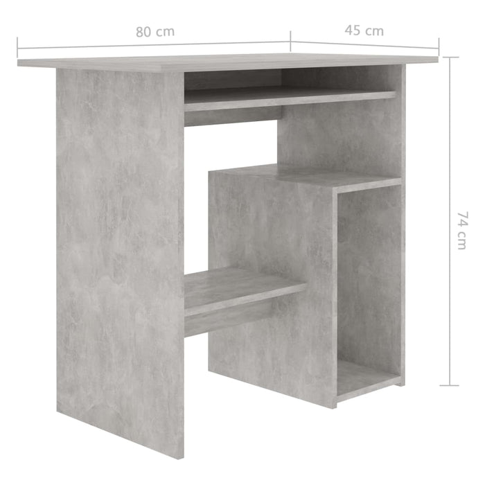 Desk Concrete Grey 80x45x74 cm Engineered Wood.