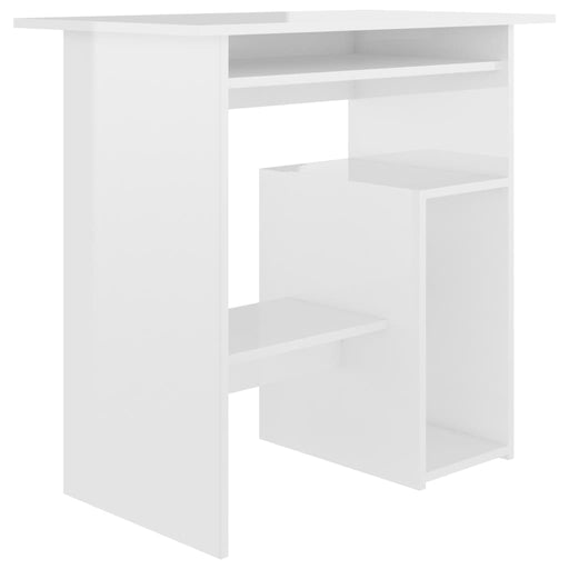 Desk High Gloss White 80x45x74 cm Engineered Wood.