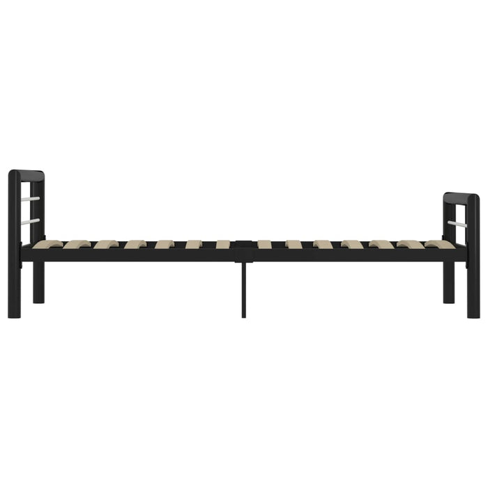 Bed Frame Black and White Metal 100x200 cm.