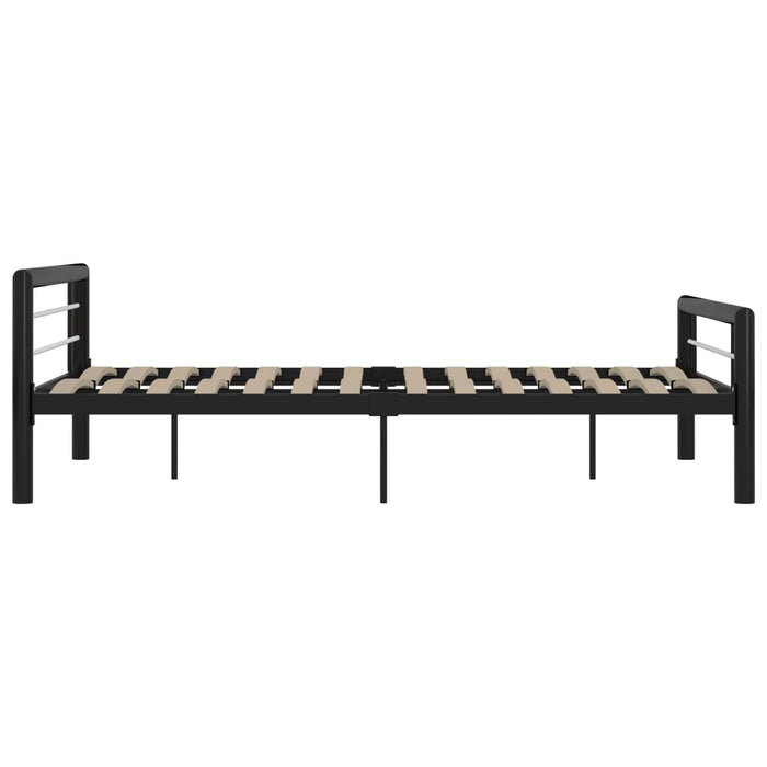 Bed Frame Black and White Metal 120x200 cm.