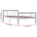 Bed Frame Grey and White Metal 90x200 cm.