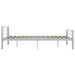Bed Frame Grey and White Metal 180x200 cm 6FT Super King.