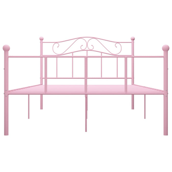 Bed Frame Pink Metal 140x200 cm.