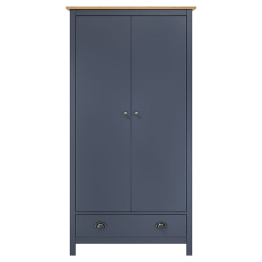 2-Door Wardrobe Hill Grey 89x50x170 cm Solid Pine Wood.