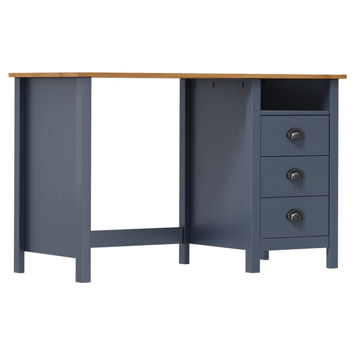 Desk Hill with 3 Drawers Grey 120x50x74 cm Solid Pine Wood.