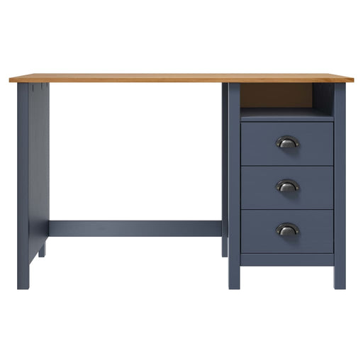 Desk Hill with 3 Drawers Grey 120x50x74 cm Solid Pine Wood.