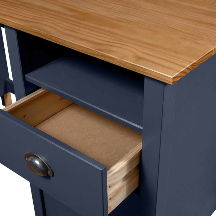 Desk Hill with 3 Drawers Grey 120x50x74 cm Solid Pine Wood.