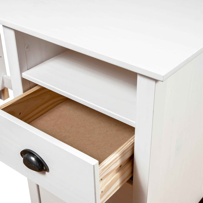 Desk Hill White 150x50x74 cm Solid Pine Wood.