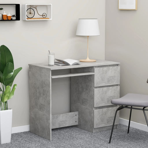 Desk Concrete Grey 90x45x76 cm Engineered Wood.