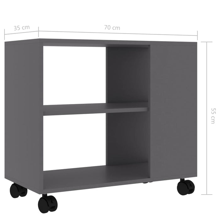 Side Table Grey 70x35x55 cm Engineered Wood.