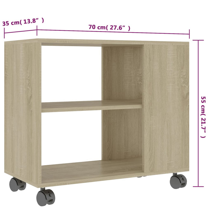 Side Table Sonoma Oak 70x35x55 cm Engineered Wood.