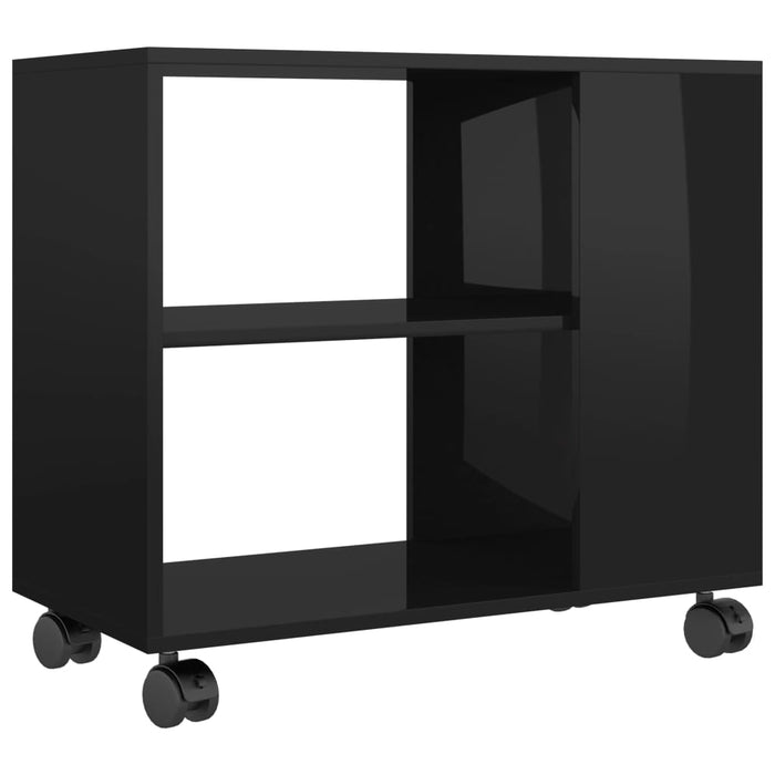 Side Table High Gloss Black 70x35x55 cm Engineered Wood.