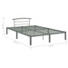 Bed Frame Grey Metal 140x200 cm.