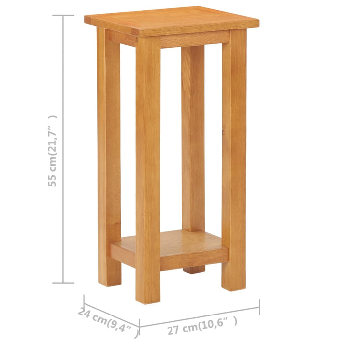 Side Table 27x24x55 cm Solid Oak Wood.
