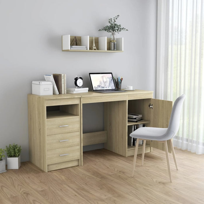 Desk Sonoma Oak 140x50x76 cm Engineered Wood.