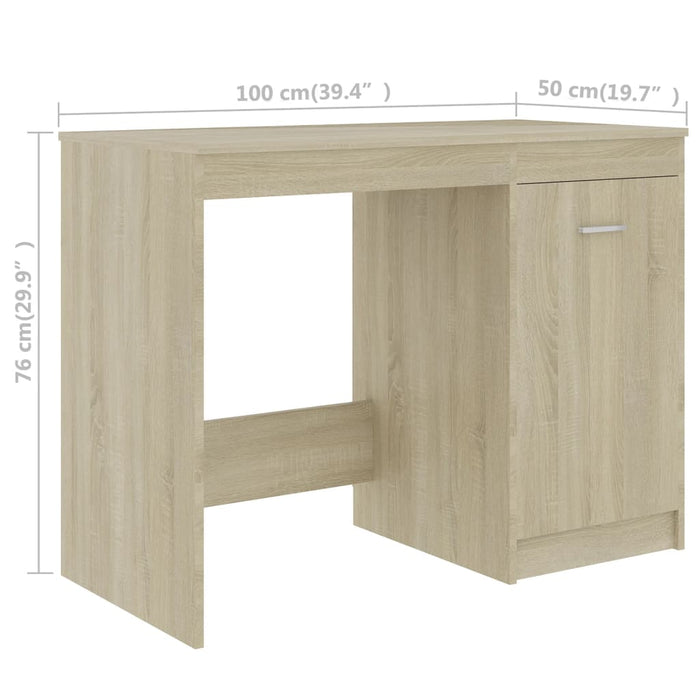 Desk Sonoma Oak 140x50x76 cm Engineered Wood.