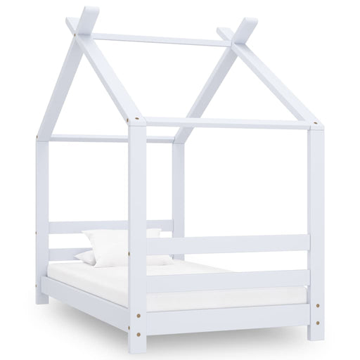Kids Bed Frame White Solid Pine Wood 70x140 cm.