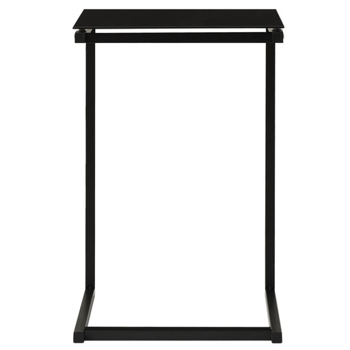 Side Table Black 40x40x60 cm Tempered Glass.