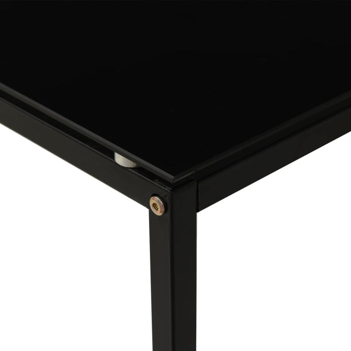 Side Table Black 40x40x60 cm Tempered Glass.