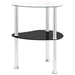 2-Tier Side Table Transparent & Black 38x38x50cm Tempered Glass.