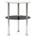 2-Tier Side Table Transparent & Black 38 cm Tempered Glass.