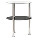 2-Tier Side Table Transparent & Black 38 cm Tempered Glass.