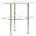 2-Tier Side Table Transparent 38x38x50 cm Tempered Glass.