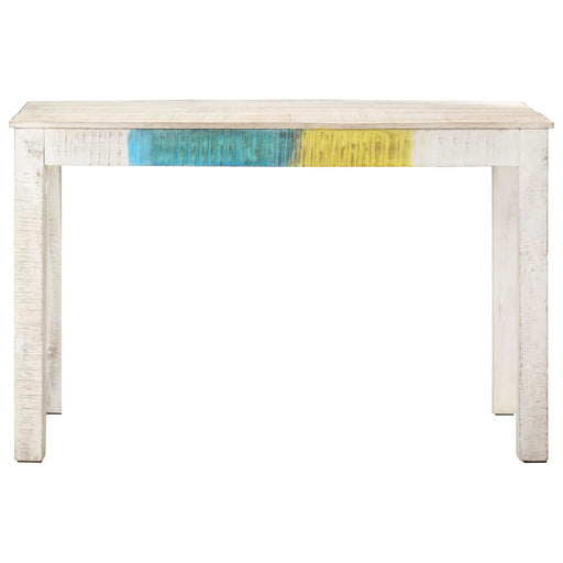 Dining Table White 120x60x76 cm Solid Mango Wood.