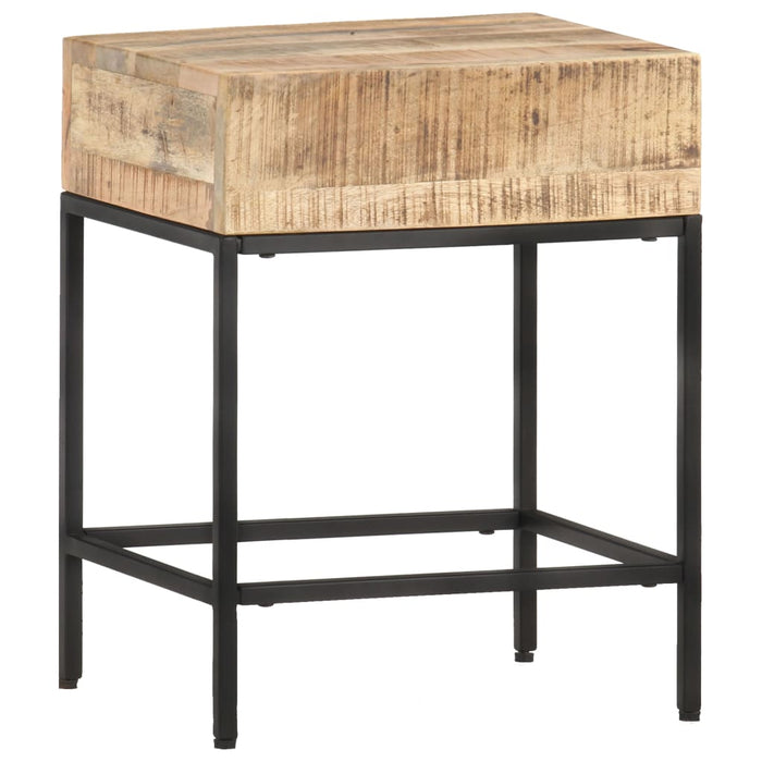 Side Table 40x30x50 cm Solid Rough Mango Wood.