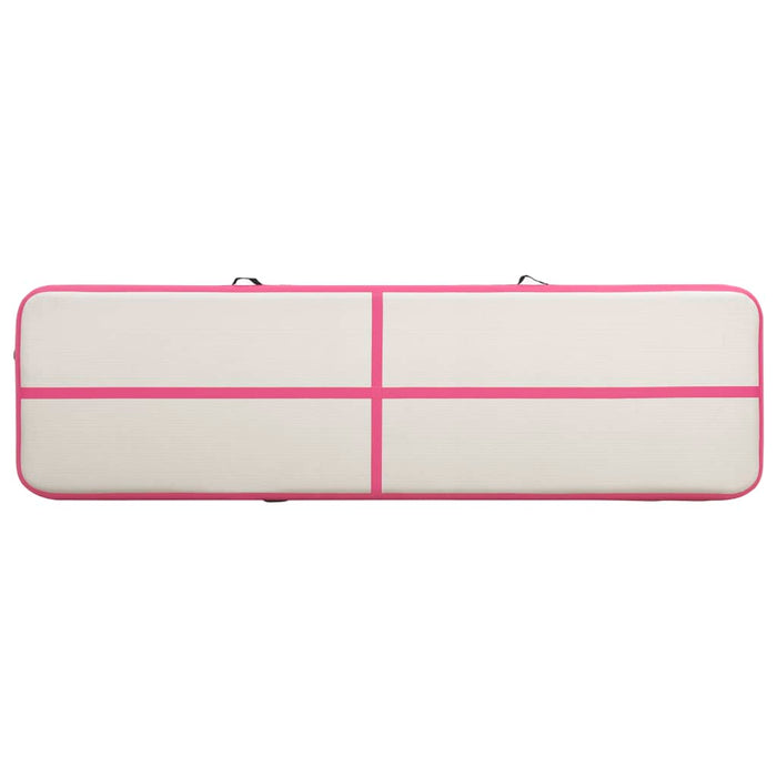 Inflatable Gymnastics Mat with Pump 600x100x20 cm PVC Pink.