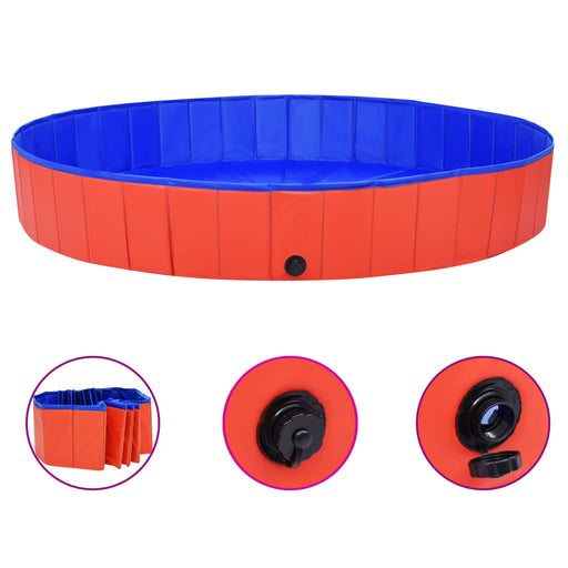 Foldable Dog Swimming Pool Red 200x30 cm PVC.
