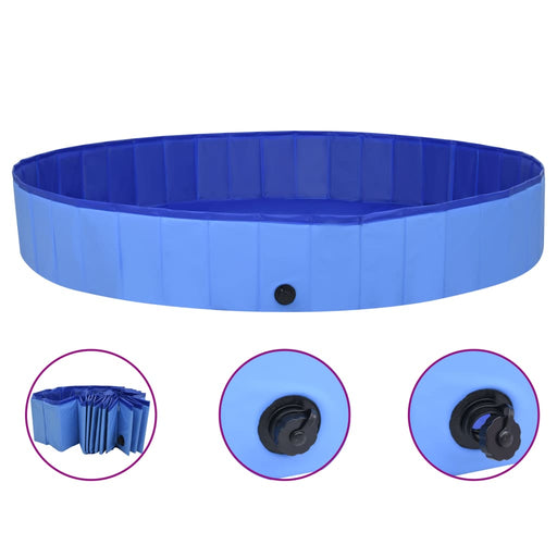 Foldable Dog Swimming Pool Blue 200x30 cm PVC.