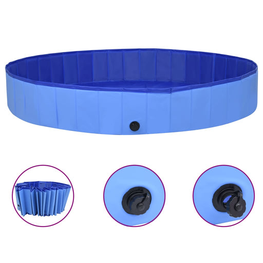 Foldable Dog Swimming Pool Blue 300x40 cm PVC.