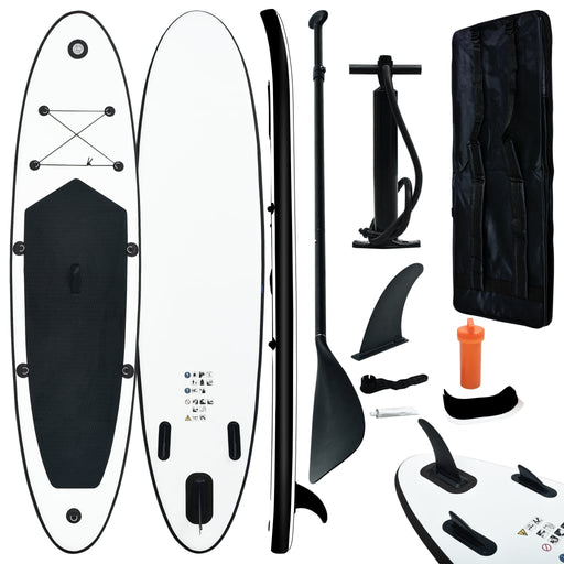 Inflatable Stand Up Paddleboard Set Black and White.