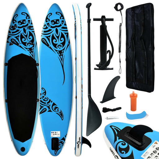 Inflatable Stand Up Paddleboard Set 305x76x15 cm Blue.