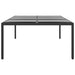 Garden Table 200x150x75 cm Tempered Glass and Poly Rattan Black.